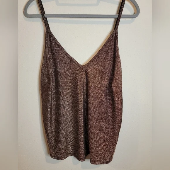 Bishop +‎ Young Marisa Cami Tank Rose Gold Metallic Size Large - Picture 6 of 10